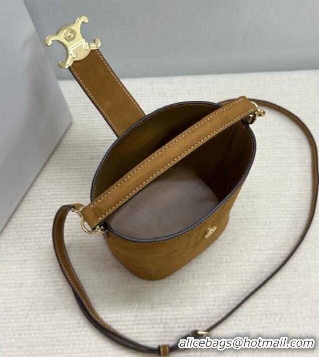 Famous Brand Celine Mini Bucket Bag Louise in Suede 10N473 Camel 2026