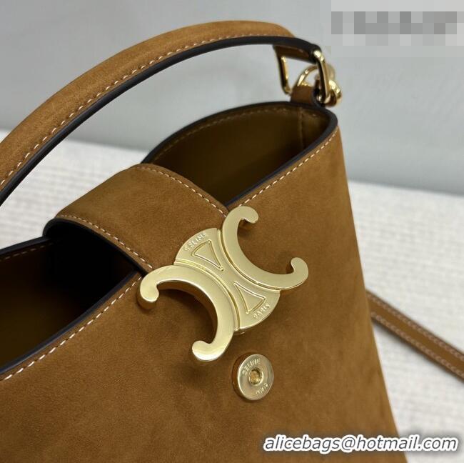 Famous Brand Celine Mini Bucket Bag Louise in Suede 10N473 Camel 2026