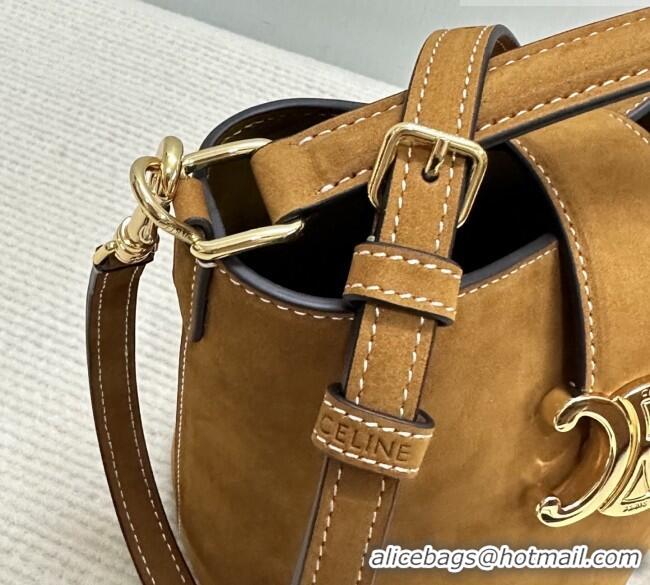 Famous Brand Celine Mini Bucket Bag Louise in Suede 10N473 Camel 2026
