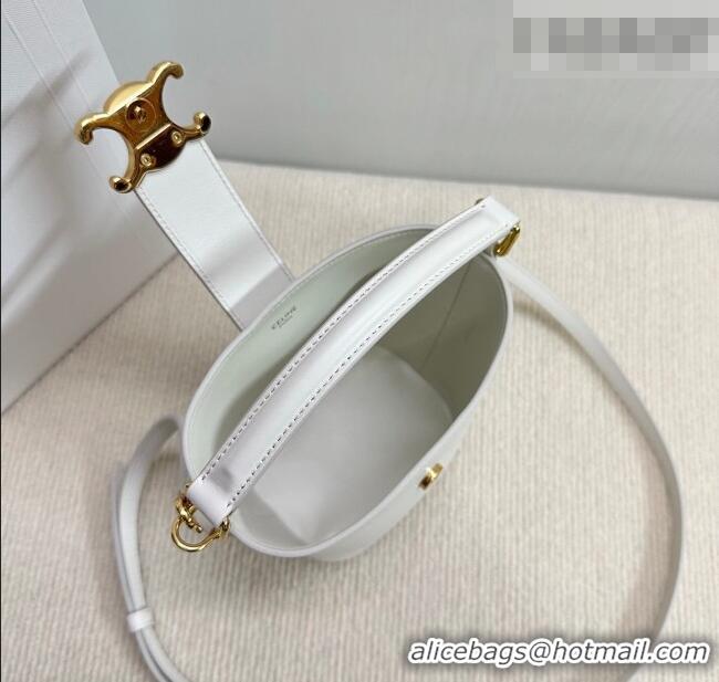 Luxury Discount Celine Mini Bucket Bag Louise in Smooth Calfskin Leather 10N473 White 2026