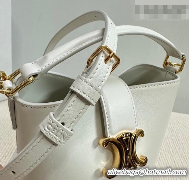 Luxury Discount Celine Mini Bucket Bag Louise in Smooth Calfskin Leather 10N473 White 2026