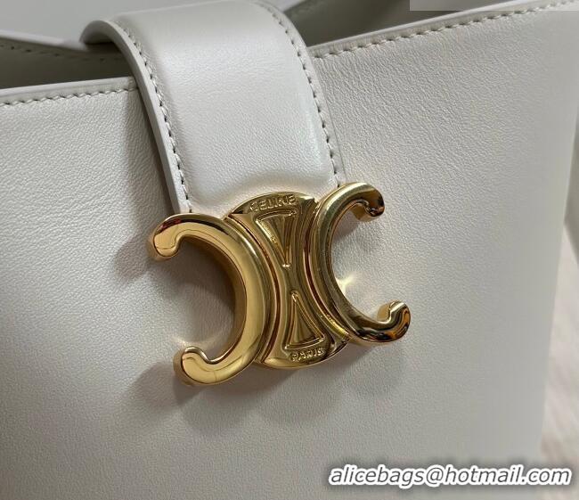 Luxury Discount Celine Mini Bucket Bag Louise in Smooth Calfskin Leather 10N473 White 2026