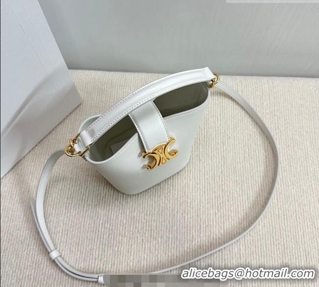 Luxury Discount Celine Mini Bucket Bag Louise in Smooth Calfskin Leather 10N473 White 2026