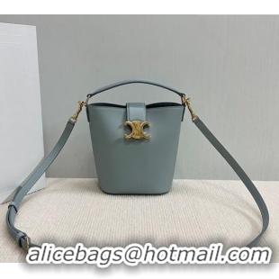 Top Quality Celine Mini Bucket Bag Louise in Smooth Calfskin Leather 10N473 Glacier Blue 2026