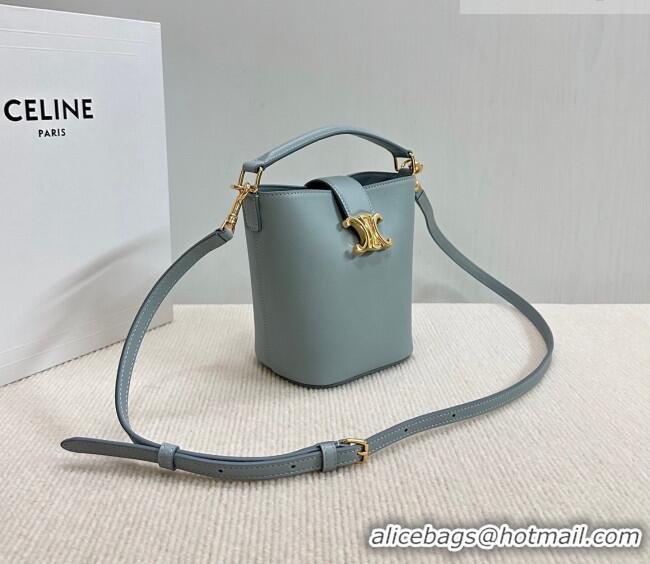 Top Quality Celine Mini Bucket Bag Louise in Smooth Calfskin Leather 10N473 Glacier Blue 2026