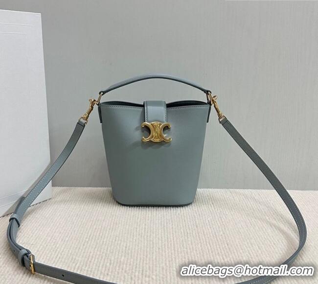 Top Quality Celine Mini Bucket Bag Louise in Smooth Calfskin Leather 10N473 Glacier Blue 2026