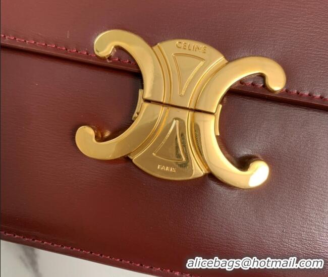 Promotional Celine Teen Triomphe Mini Bag in Shiny Calfskin Leather 188423 Burgundy 2026
