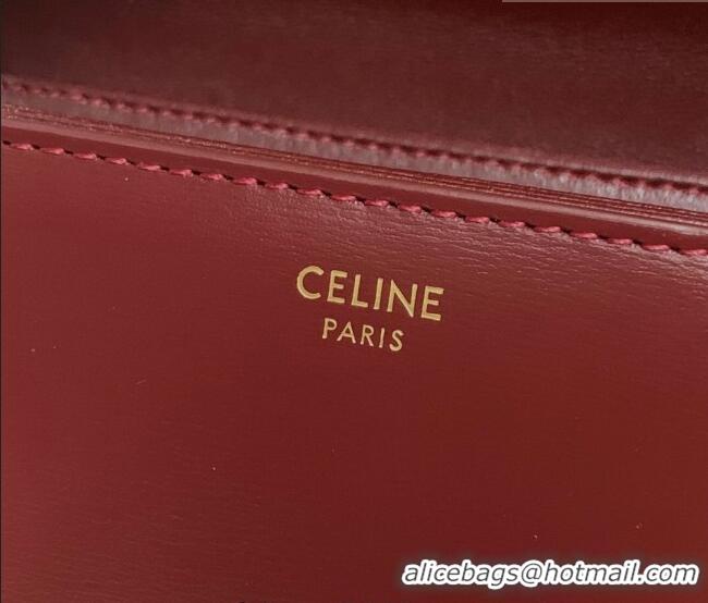 Promotional Celine Teen Triomphe Mini Bag in Shiny Calfskin Leather 188423 Burgundy 2026