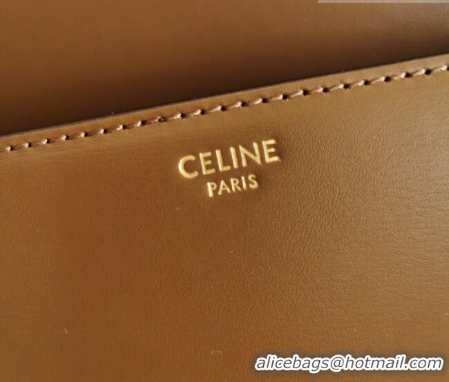 New Cheap Celine Teen Triomphe Mini Bag in Shiny Calfskin Leather 188423 Caramel 2026