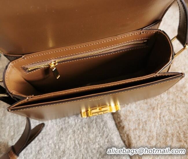 New Cheap Celine Teen Triomphe Mini Bag in Shiny Calfskin Leather 188423 Caramel 2026