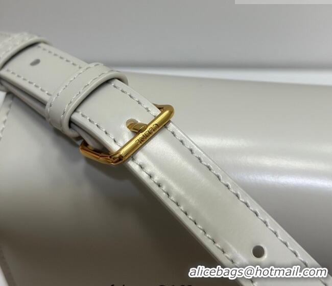 Good Taste Celine Teen Triomphe Mini Bag in Shiny Calfskin Leather 188423 Chalk White 2026