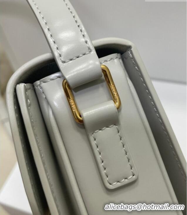 Good Taste Celine Teen Triomphe Mini Bag in Shiny Calfskin Leather 188423 Chalk White 2026