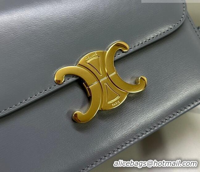 Top Grade Celine Teen Triomphe Mini Bag in Shiny Calfskin Leather 188423 Blue Grey 2026