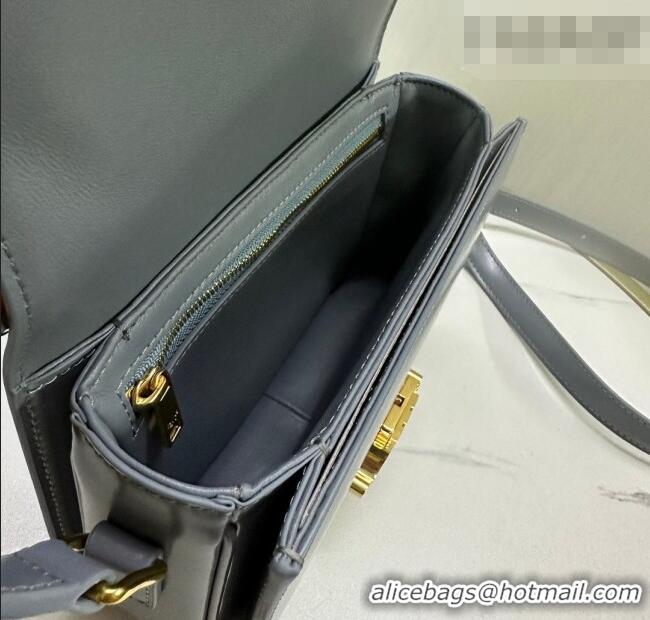 Top Grade Celine Teen Triomphe Mini Bag in Shiny Calfskin Leather 188423 Blue Grey 2026