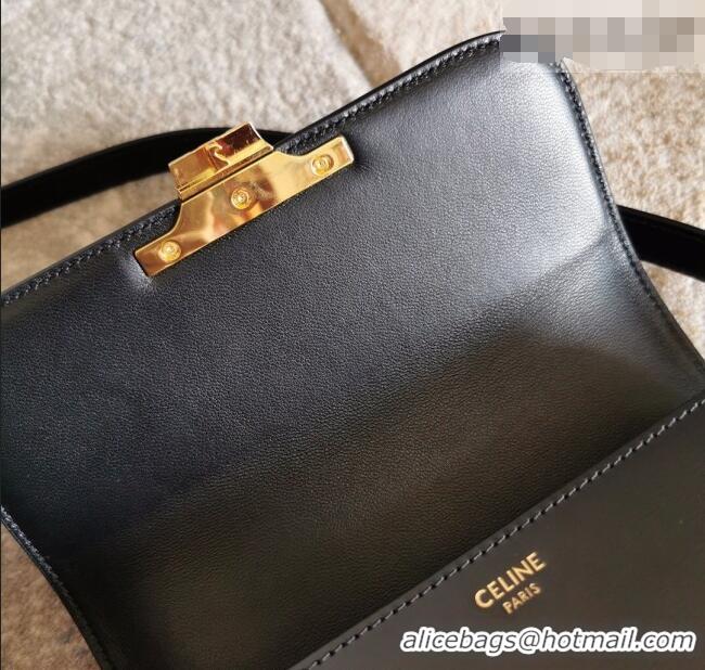 Top Design Celine Teen Triomphe Mini Bag in Shiny Calfskin Leather 188423 Black/Gold 2026