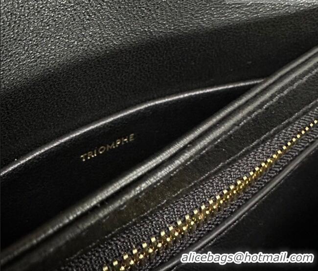 Best Price Celine Teen Triomphe Mini Bag in Patent Calfskin Leather 188423 Black/Gold 2026