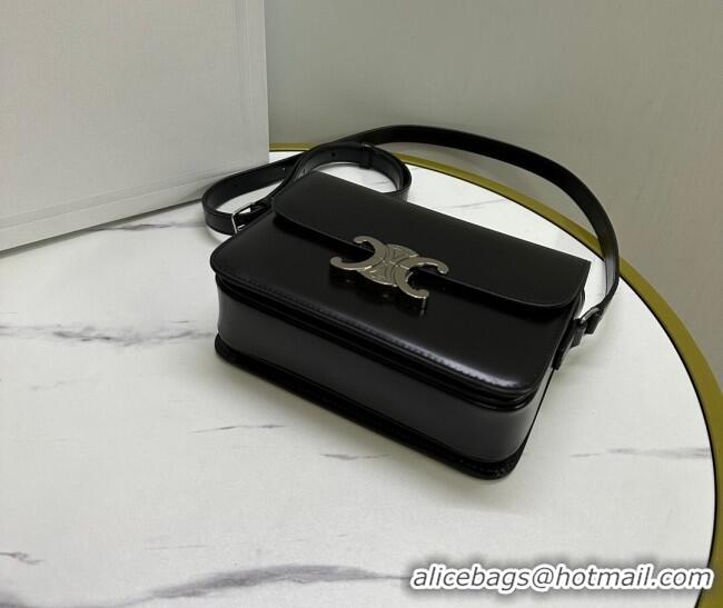 Grade Quality Celine Teen Triomphe Mini Bag in Shiny Calfskin Leather 188423 Black/Silver 2026