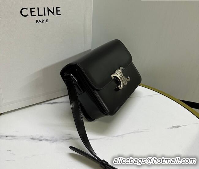 Grade Quality Celine Teen Triomphe Mini Bag in Shiny Calfskin Leather 188423 Black/Silver 2026