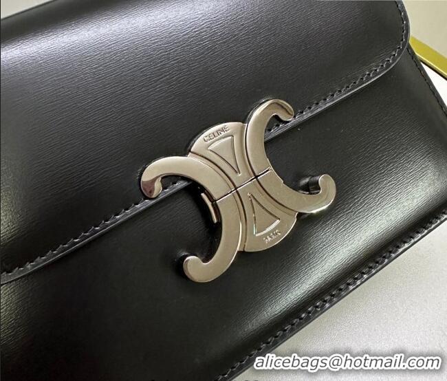 Grade Quality Celine Teen Triomphe Mini Bag in Shiny Calfskin Leather 188423 Black/Silver 2026