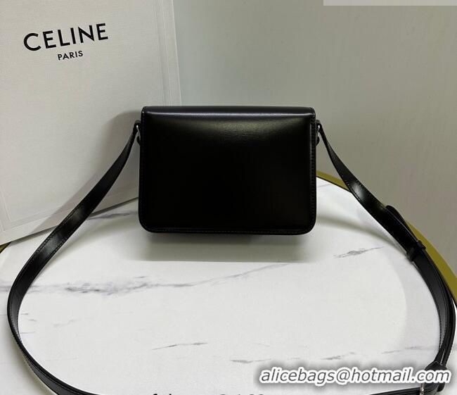 Grade Quality Celine Teen Triomphe Mini Bag in Shiny Calfskin Leather 188423 Black/Silver 2026
