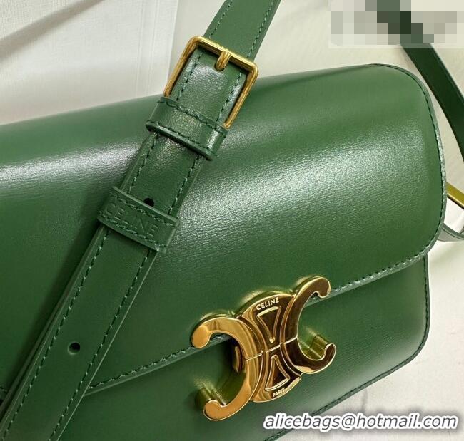Top Design Celine Teen Triomphe Mini Bag in Shiny Calfskin Leather 188423 Amazon Green 2026