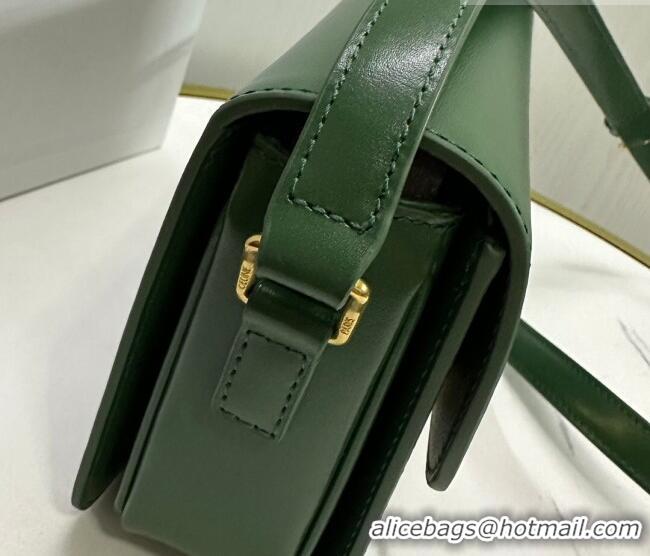 Top Design Celine Teen Triomphe Mini Bag in Shiny Calfskin Leather 188423 Amazon Green 2026