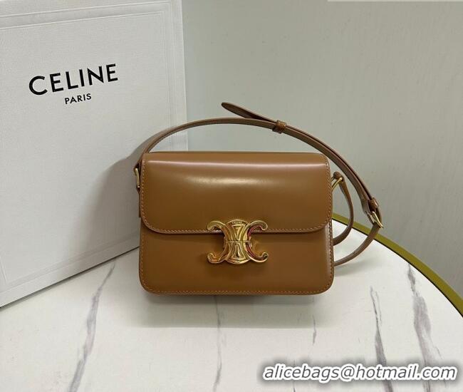 Super Quality Celine Teen Triomphe Mini Bag in Shiny Calfskin Leather 188423 Bronze 2026