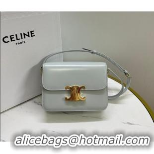 Buy Fashionable Celine Teen Triomphe Mini Bag in Shiny Calfskin Leather 188423 Soft Blue 2026