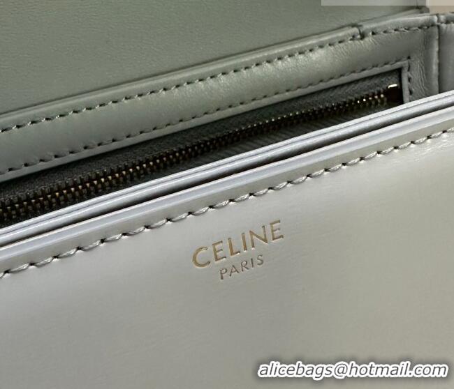 Buy Fashionable Celine Teen Triomphe Mini Bag in Shiny Calfskin Leather 188423 Soft Blue 2026