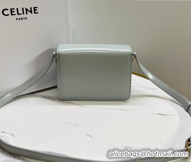Buy Fashionable Celine Teen Triomphe Mini Bag in Shiny Calfskin Leather 188423 Soft Blue 2026