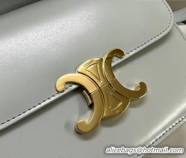 Buy Fashionable Celine Teen Triomphe Mini Bag in Shiny Calfskin Leather 188423 Soft Blue 2026