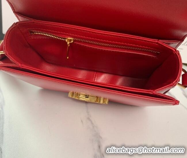 Top Design Celine Teen Triomphe Mini Bag in Shiny Calfskin Leather 188423 Red 2026