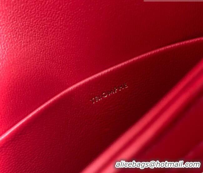 Top Design Celine Teen Triomphe Mini Bag in Shiny Calfskin Leather 188423 Red 2026