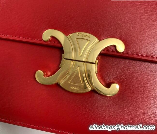 Top Design Celine Teen Triomphe Mini Bag in Shiny Calfskin Leather 188423 Red 2026