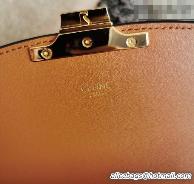 Luxury Cheap Celine Teen Triomphe Bag in Canvas and Calfskin Leather 188423 White 2026