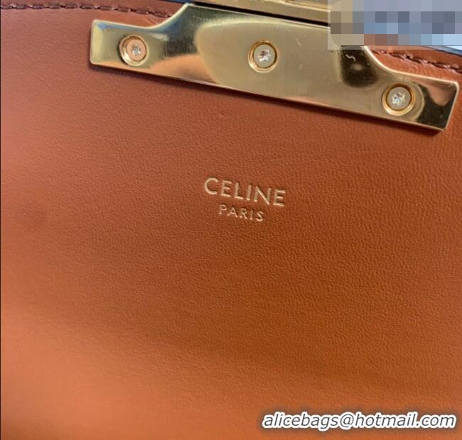 Best Price Celine Teen Triomphe Mini Bag in Linen Canvas and Calfskin Leather 188423 Beige 2026