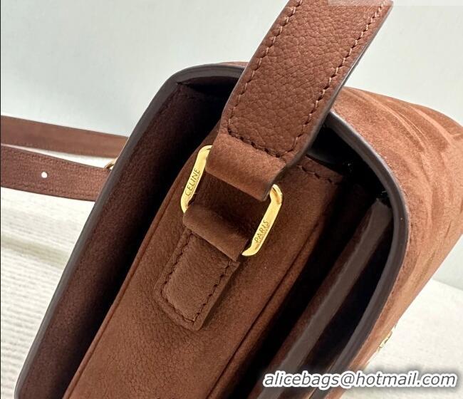Top Grade Celine Classique Triomphe Bag in Grained Nubuck Chestnut 187366 Brown 2026