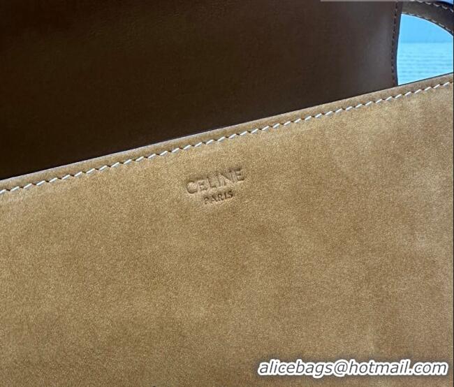 Luxury Cheap Celine Classique Triomphe Bag in Suede 187366 Camel 2026