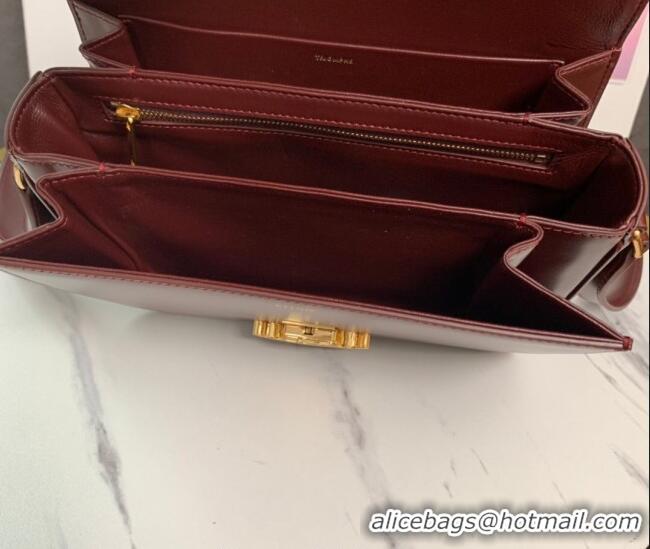 Luxury Cheap Celine Classique Triomphe Bag in Shiny Calfskin Leather 187366 Burgundy 2026