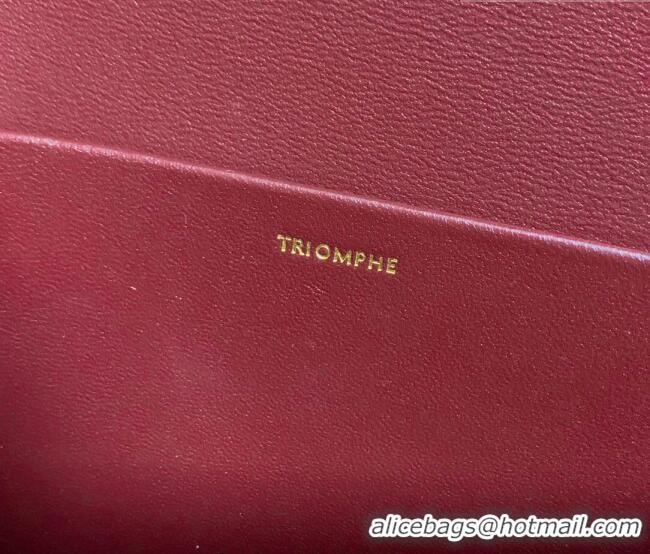 Luxury Cheap Celine Classique Triomphe Bag in Shiny Calfskin Leather 187366 Burgundy 2026
