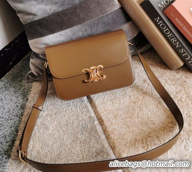 Best Price Celine Classique Triomphe Bag in Shiny Calfskin Leather 187366 Caramel 2026