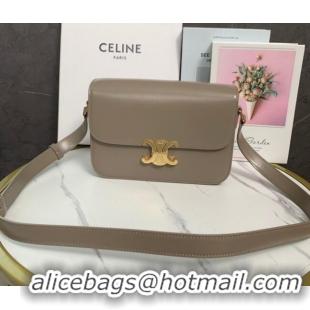 Top Quality Celine Classique Triomphe Bag in Shiny Calfskin Leather 187366 Pebble Grey 2026