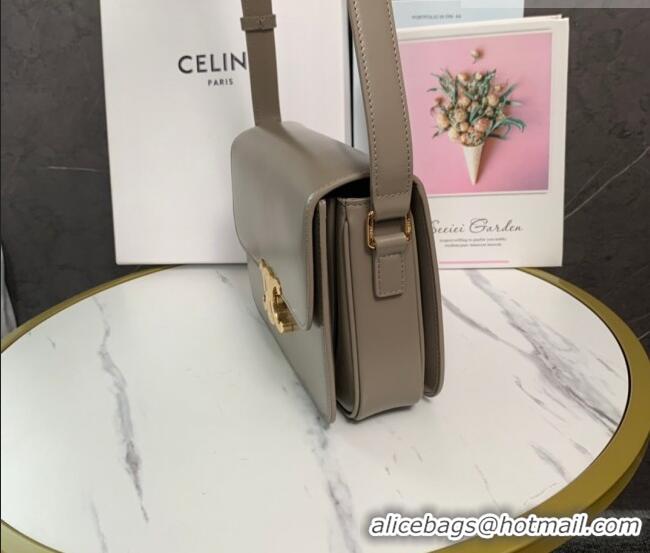 Top Quality Celine Classique Triomphe Bag in Shiny Calfskin Leather 187366 Pebble Grey 2026