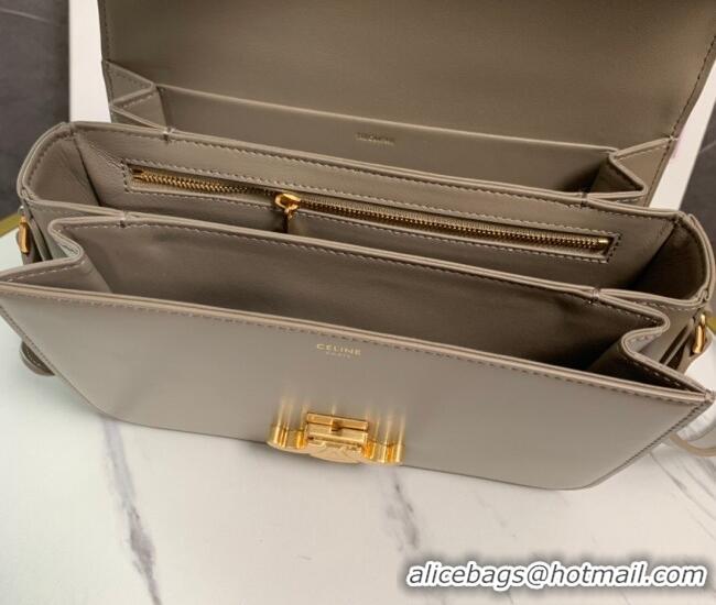 Top Quality Celine Classique Triomphe Bag in Shiny Calfskin Leather 187366 Pebble Grey 2026