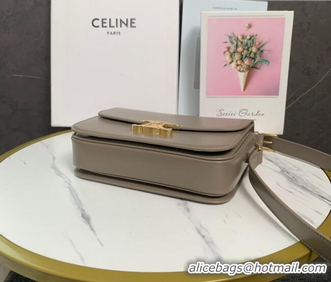 Top Quality Celine Classique Triomphe Bag in Shiny Calfskin Leather 187366 Pebble Grey 2026