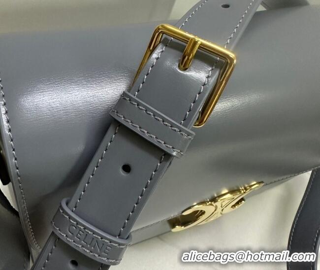 Luxury Cheap Celine Classique Triomphe Bag in Shiny Calfskin Leather 187366 Blue/Grey 2026