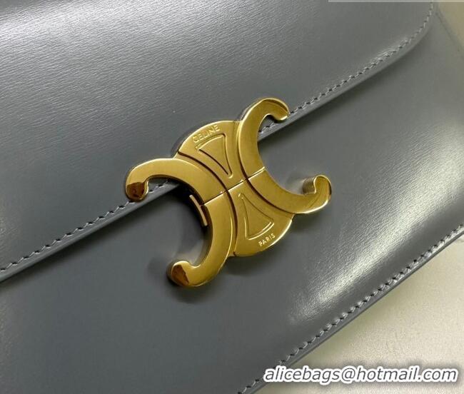 Luxury Cheap Celine Classique Triomphe Bag in Shiny Calfskin Leather 187366 Blue/Grey 2026