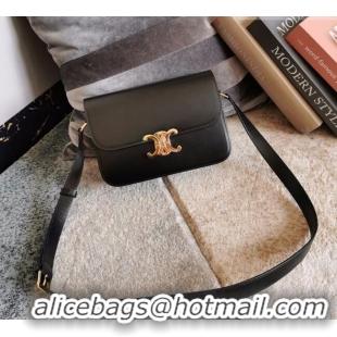 Best Product Celine Classique Triomphe Bag in Shiny Calfskin Leather 187366 Black/Gold 2026