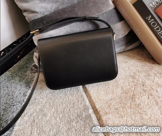 Best Product Celine Classique Triomphe Bag in Shiny Calfskin Leather 187366 Black/Gold 2026