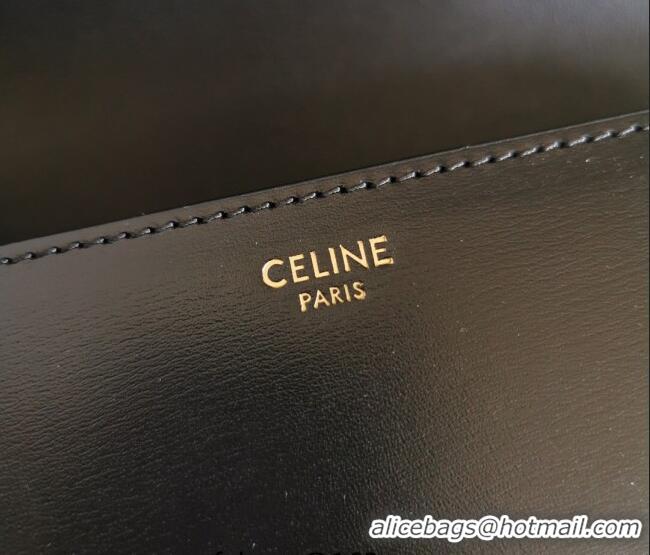 Best Product Celine Classique Triomphe Bag in Shiny Calfskin Leather 187366 Black/Gold 2026